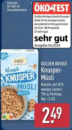Aldi Nord Golden Bridge Klassik Knusper Müsli Angebot