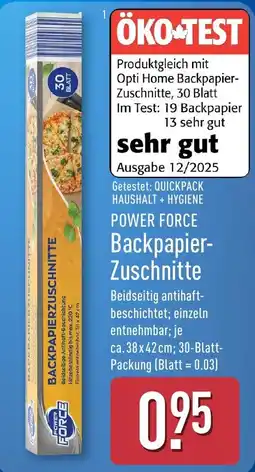 Aldi Nord POWER FORCE Backpapierzuschnitte Angebot