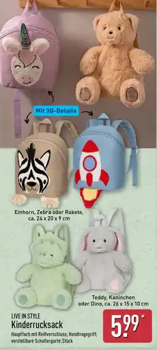 Aldi Nord LIVE IN STYLE Kinderrucksack Angebot