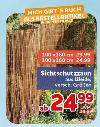 CENTERSHOP Sichtschutzzaun aus Weide Angebot