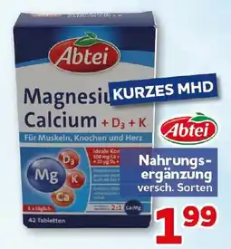 CENTERSHOP Abtei Magnesium Calcium + D3 + K Angebot