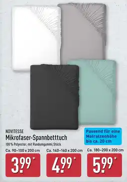 Aldi Nord NOVITESSE Mikrofaser-Spannbetttuch Angebot