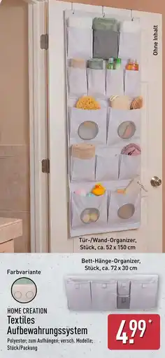 Aldi Nord HOME CREATION Textiles Aufbewahrungssystem Angebot
