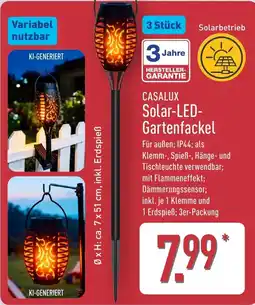 Aldi Nord CASALUX Solar-LED-Gartenfackel Angebot