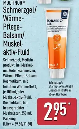 Aldi Nord MULTINORM Schmerzgel/Wärme-Pflege-Balsam/Muskel-aktiv-Fluid Angebot