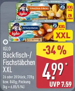 Aldi Nord IGLO Backfisch-/Fischstäbchen XXL Angebot