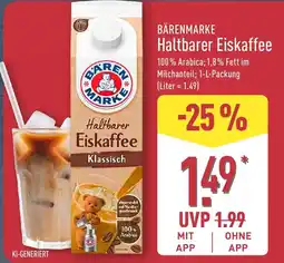Aldi Nord BÄRENMARKE Haltbarer Eiskaffee Angebot