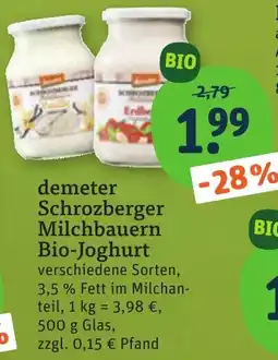 tegut demeter Schrozberger Milchbauern Bio-Joghurt Angebot