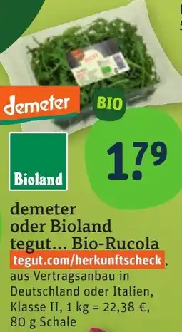 tegut demeter oder Bioland Bio-Rucola Angebot