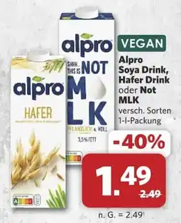 Combi Alpro Soya Drink, Hafer Drink oder Not MLK Angebot