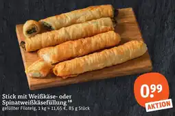 tegut Stick mit Weißkäse- oder Spinatweißkäsefüllung Angebot