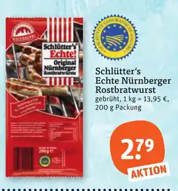 tegut Schlütter's Echte Nürnberger Rostbratwurst Angebot
