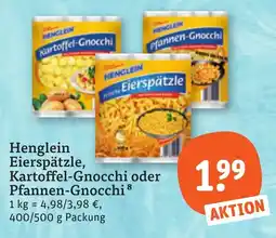 tegut Henglein Eierspätzle, Kartoffel-Gnocchi oder Pfannen-Gnocchi Angebot