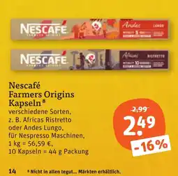 tegut Nescafé Farmers Origins Kapseln Angebot