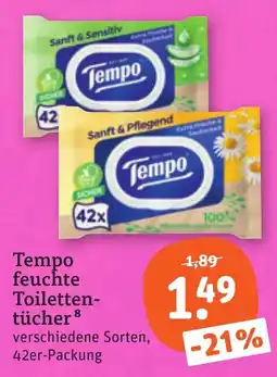 tegut Tempo feuchte Toiletten-tücher Angebot