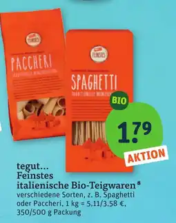 tegut tegut... Feinstes italienische Bio-Teigwaren Angebot