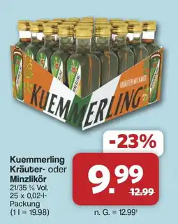Famila Nord West Kuemmerling Kräuter- oder Minzlikör Angebot