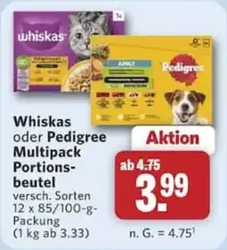 Combi Whiskas oder Pedigree Multipack Portionsbeutel Angebot