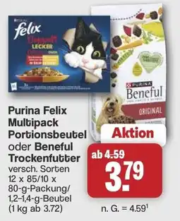 Famila Nord West Purina Felix Multipack Portionsbeutel oder Beneful Trockenfutter Angebot
