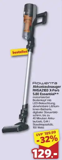 Famila Nord West Rowenta Akkustaubsauger RH5A21E0 X-Pert 5.80 Essantial Angebot