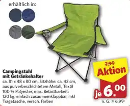 Combi Campingstuhl mit Getränkehalter Angebot