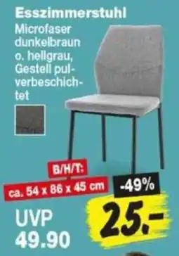 Repo Markt Esszimmerstuhl Microfaser dunkelbraun o. hellgrau, Gestell pulverbeschichtet Angebot