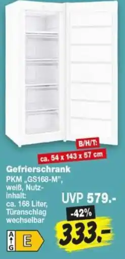 Repo Markt Gefrierschrank PKM „GS168-M“ Angebot