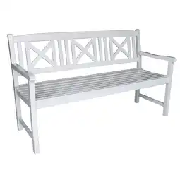 Netto Marken-Discount 3-Sitzer Gartenbank aus Akazienholz, ca. 150 x 61 x 89 cm - Weiß Angebot