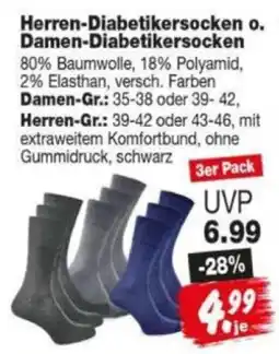 Repo Markt Herren-Diabetikersocken o. Damen-Diabetikersocken Angebot