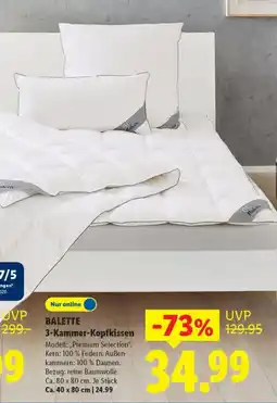 Lidl BALETTE 3-Kammer-Kopfkissen Modell: Premium Selection". Angebot