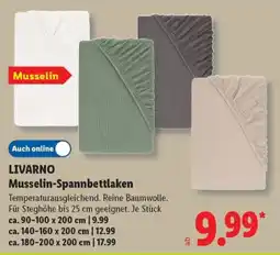 Lidl LIVARNO Musselin-Spannbetttlaken Angebot