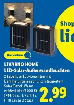 Lidl LIVARNO HOME LED-Solar-Außenwandleuchten Angebot