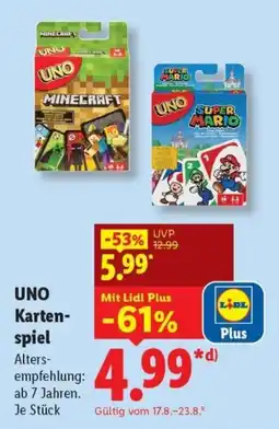 Lidl UNO Kartenspiel Angebot