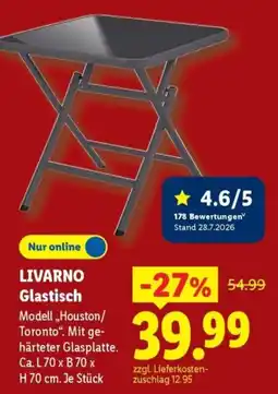 Lidl LIVARNO Glastisch Angebot