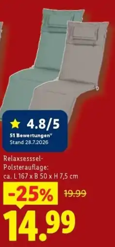 Lidl Relaxsesssel-Polsterauflage Angebot