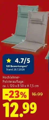 Lidl Hochlehner-Polsterauflage Angebot