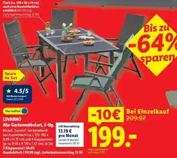 Lidl LIVARNO Alu-Gartenmöbelset, 5-tlg. Modell,Toronto". Angebot