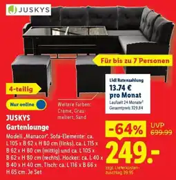 Lidl JUSKYS Gartenlounge Modell ,,Manacor". Angebot