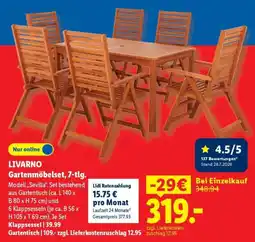 Lidl LIVARNO Gartenmöbelset, 7-tlg. Modell ,Sevilla". Angebot