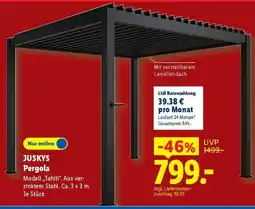 Lidl JUSKYS Pergola Modell ,,Tahiti". Angebot