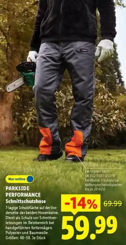 Lidl PARKSIDE PERFORMANCE Schnittschutzhose Angebot