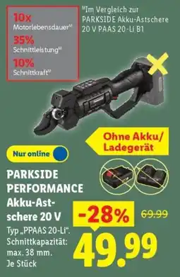 Lidl PARKSIDE PERFORMANCE Akku-Astschere 20 V Angebot