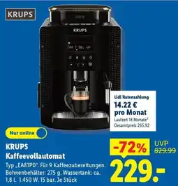 Lidl KRUPS Kaffeevollautomat Typ „EA81P0". Angebot