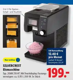 Lidl SILVERCREST Eismaschine Typ,SEMK 210 A1". Angebot
