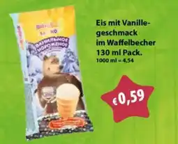 Mix Markt Branibo Eis mit Vanille-geschmack im Waffelbecher Angebot