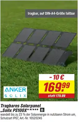 toom Baumarkt Tragbares Solarpanel „Solix PS100X“ Angebot