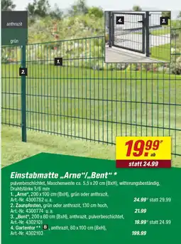 toom Baumarkt Einstabmatte „Arne“/„Bent“ Angebot