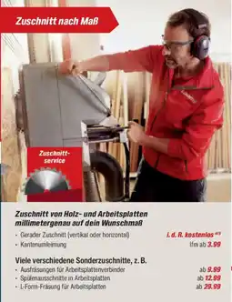 toom Baumarkt Zuschnitt von Holz- und Arbeitsplatten Angebot