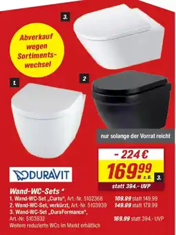 toom Baumarkt Wand-WC-Sets * DURAVIT Angebot