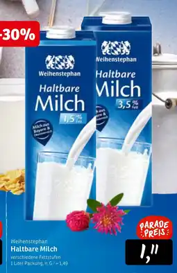 KONSUM Weihenstephan Haltbare Milch Angebot